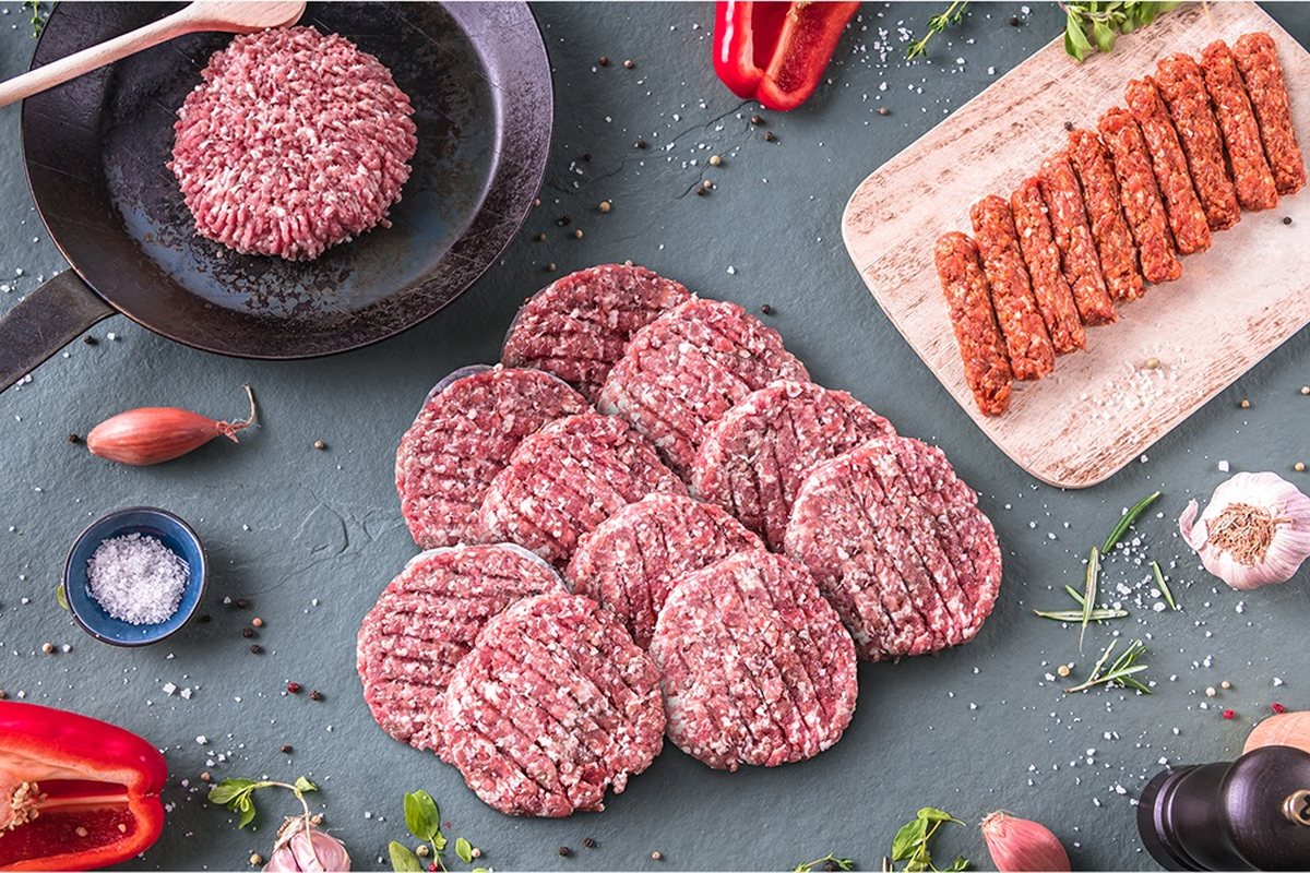 Produktfoto mit Fleisch vom Hof für Anzeigen